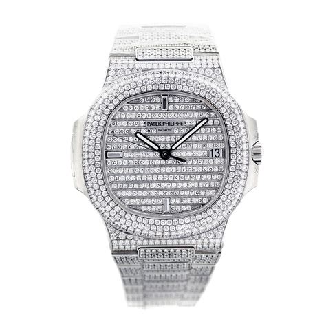 patek philippe nautilus 5719 1g 18k white gold diamond watch|PATEK PHILIPPE, WHITE GOLD AND PAVÉ DIAMOND.